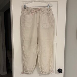 Pilcro Beige Lightweight Jogger Pants
